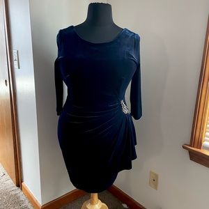 Blue velvet cocktail dress